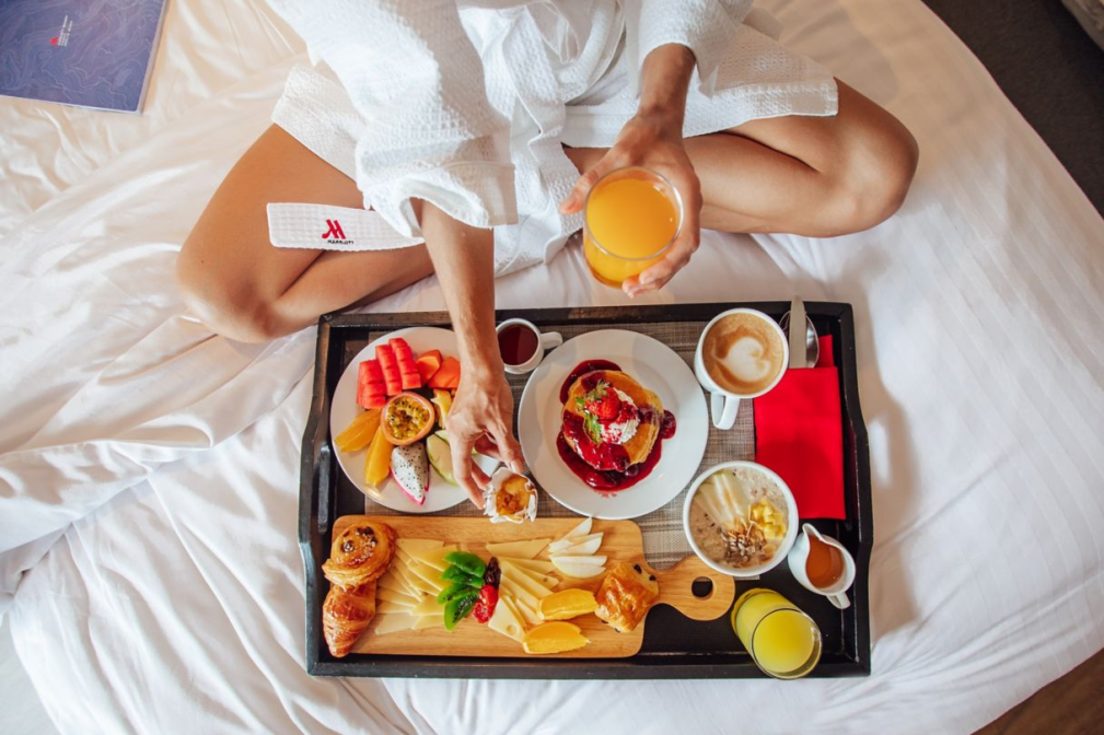 Phuket Marriott Merlin Beach in-room dining spread