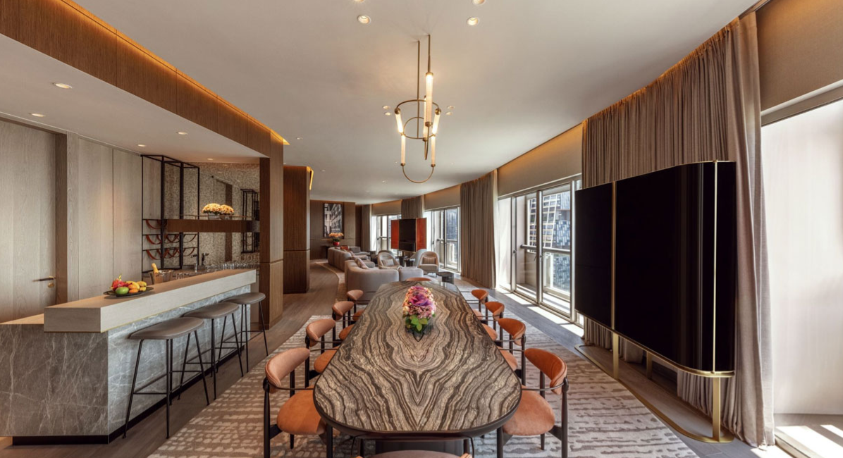 Fairmont Singapore penthouse suite dining room