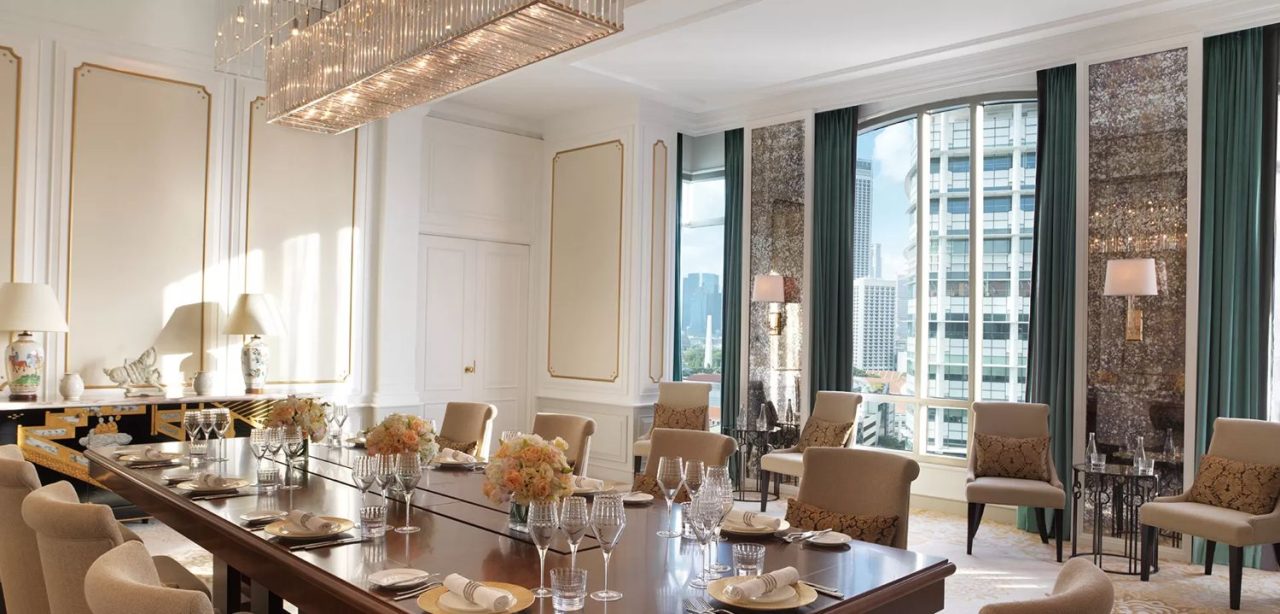 hotel penthouse suites singapore InterContinental Singapore Robertson Quay suite dining room